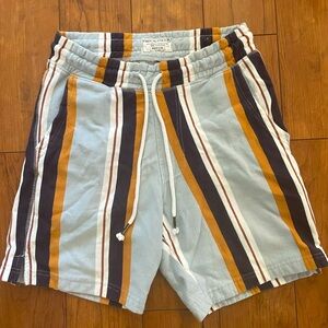 Free Planet Striped Shorts very Soft Cotton/poly Mens Size Medium